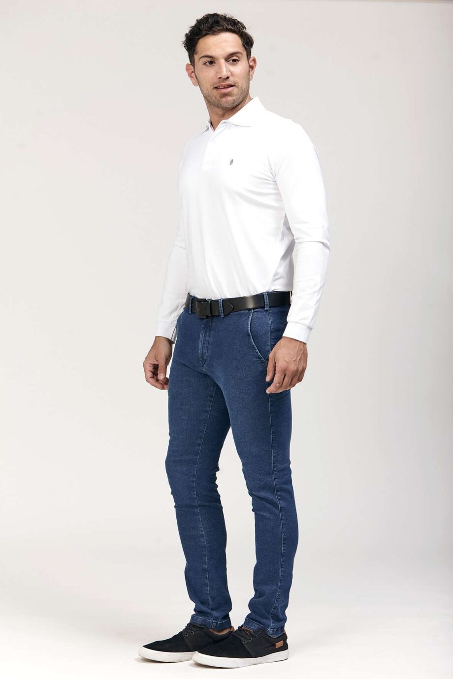 Jean sin pinzas azul gastado suave