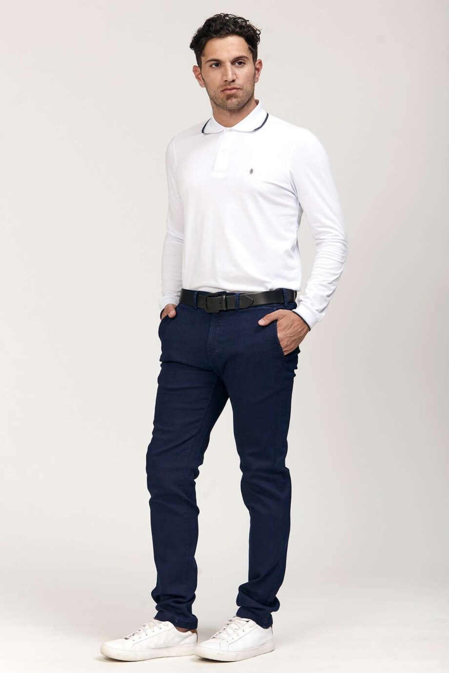 Jean sin pinzas azul gastado suave