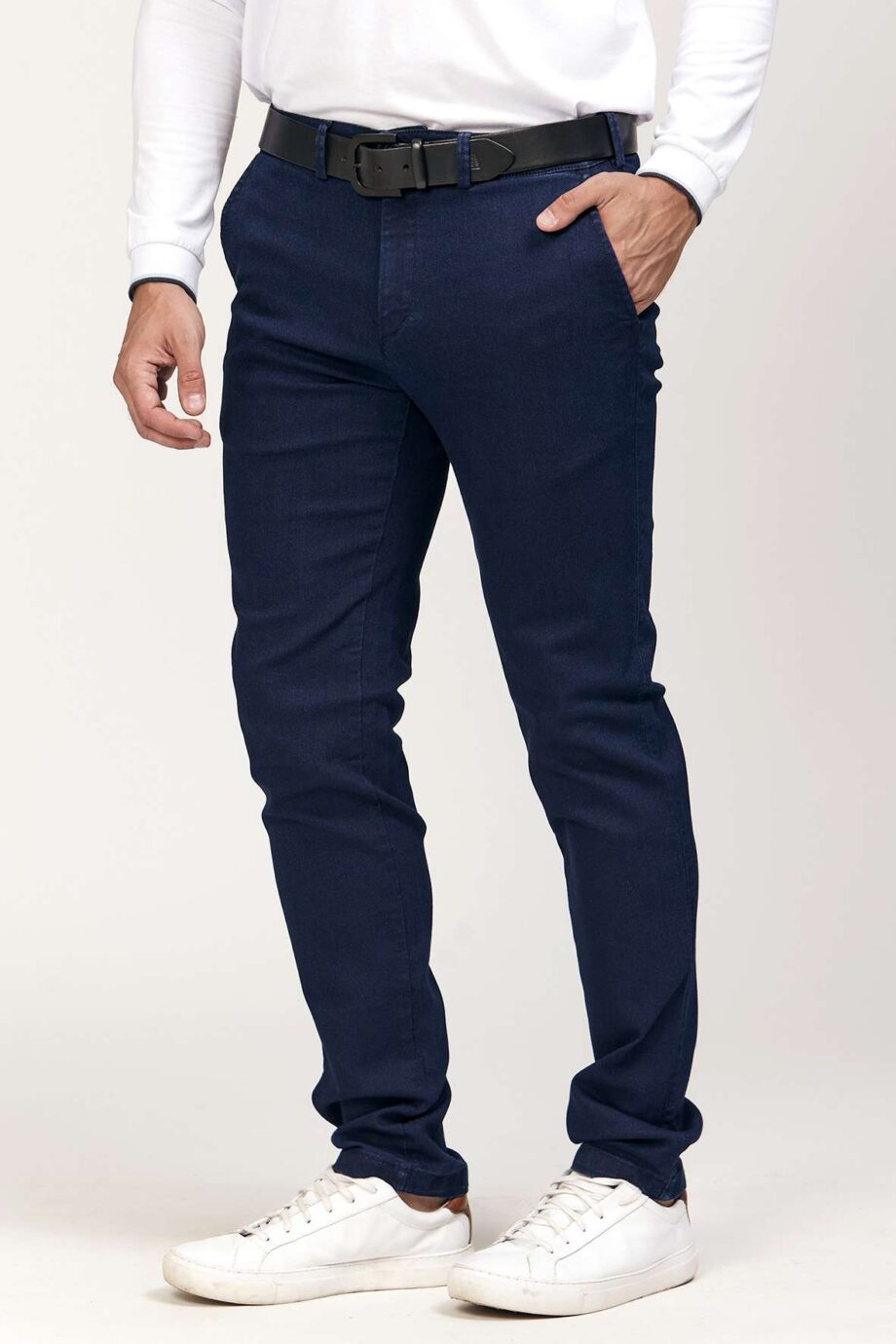 Jean sin pinzas azul gastado suave